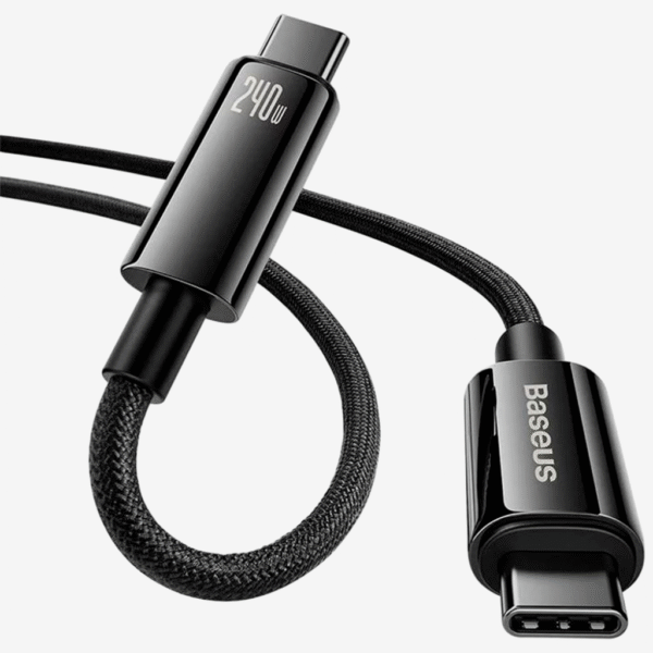 Cabo USB-C to USB-C Baseus Tungsten Gold 240W 1m Preto - Image 3