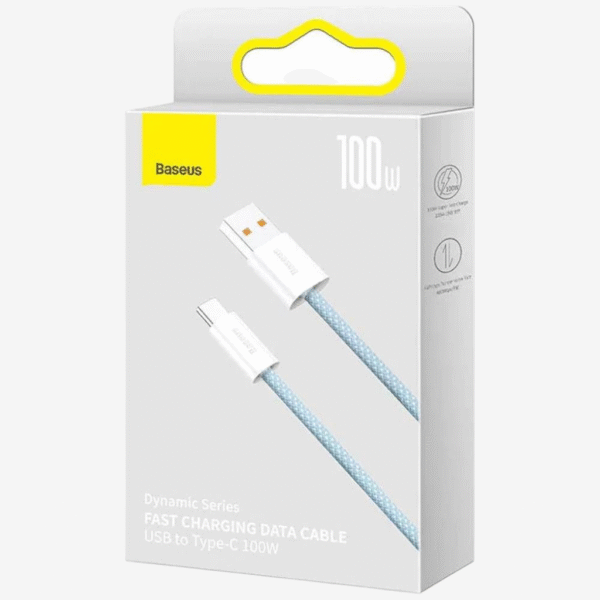 Cabo Baseus Dynamic Series USB-A to USB-C PD 100W 1m Azul - Image 4