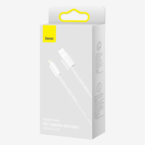 Cabo Baseus Carregamento Rápido USB - Lightning Dynamic Series 2.4A 1m Branco - Image 3