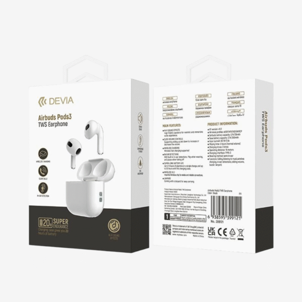 Fone de ouvido sem fio Devia Airbuds Pods 3 TWS - Image 3