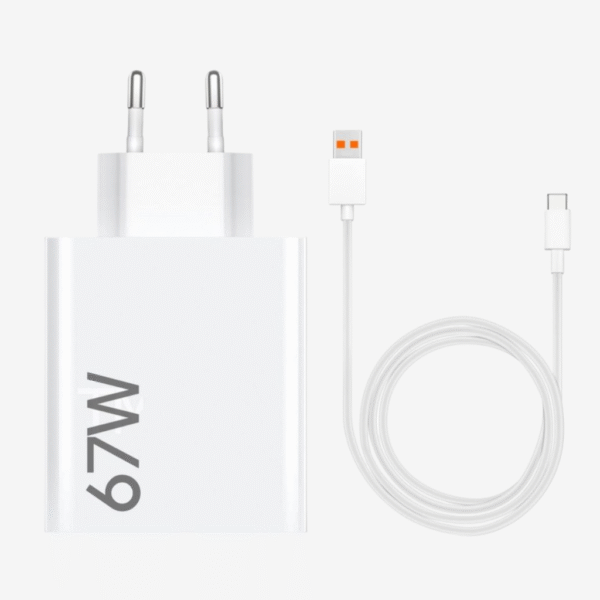 Carregador Xiaomi Hypercharge Combo 67W Branco + Cabo USB-A p/ USB-C 1m - Image 2