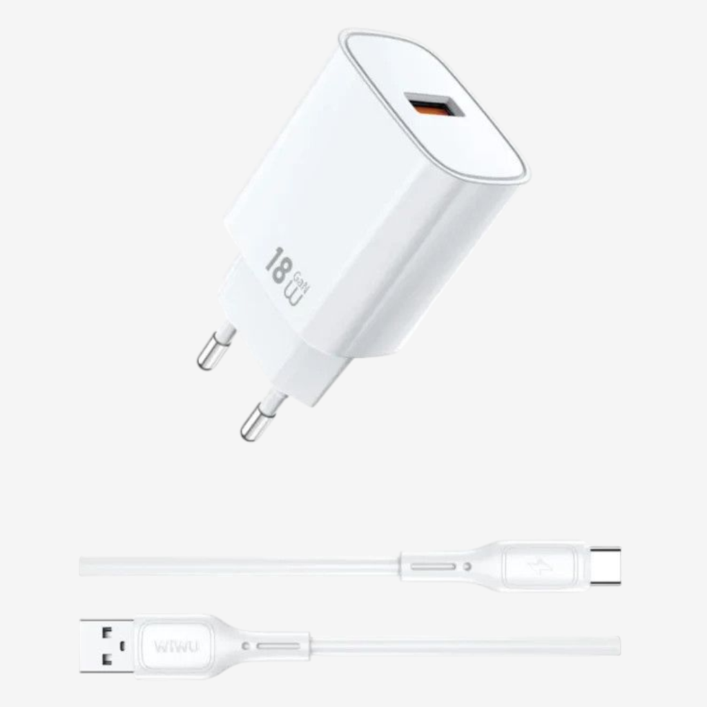 Carregador Rápido de 18W USB-A WIWU Wi-G006 A-C Branco