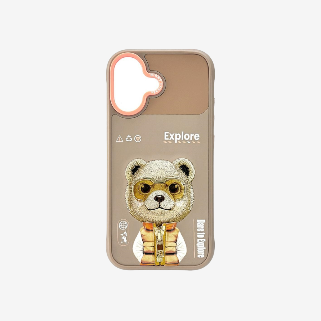 Capa Nimmy Glasses Cool Urso para iPhone 17 Castanho