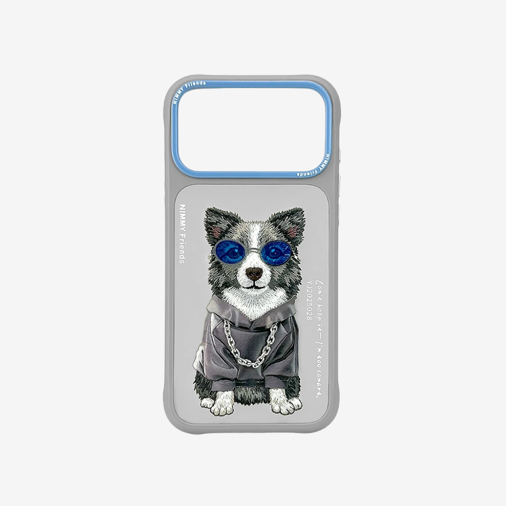 Capa Nimmy Glasses Cool Dog para iPhone 17 Pro Max Cinza